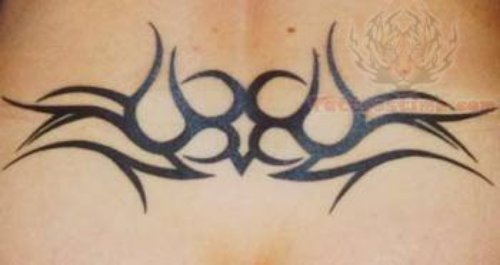 New Style Tribal Lower Back Tattoo